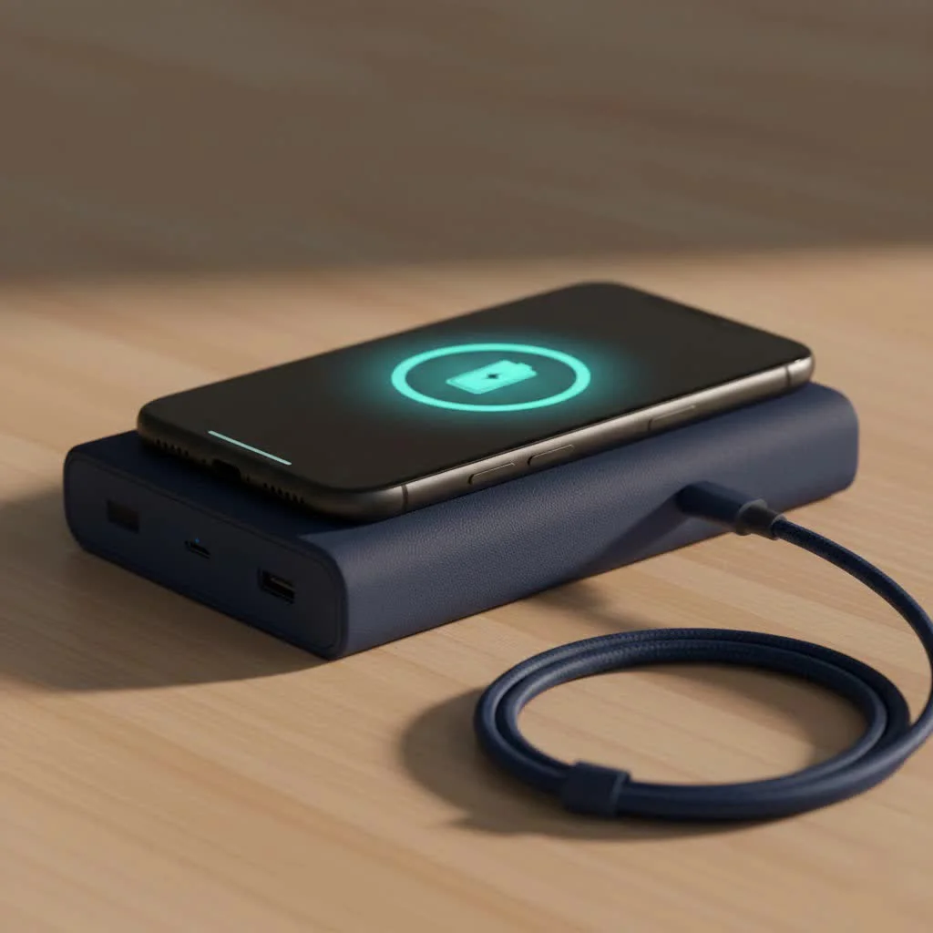 RAVPower power bank charging a smartphone