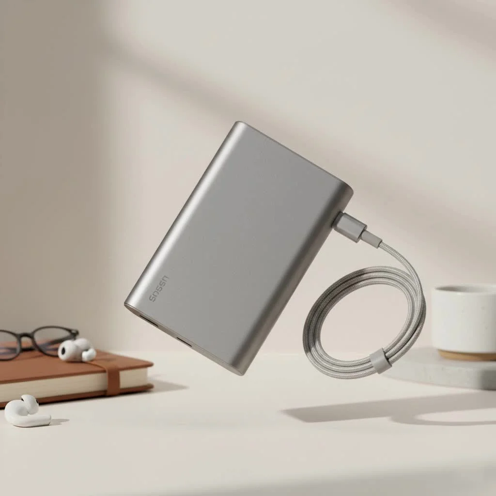 Anker Nano Power Bank with integrated USB-C cable