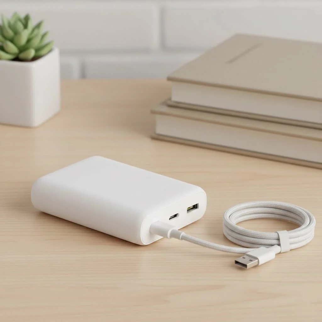Anker 10000mAh power bank charging a smartphone