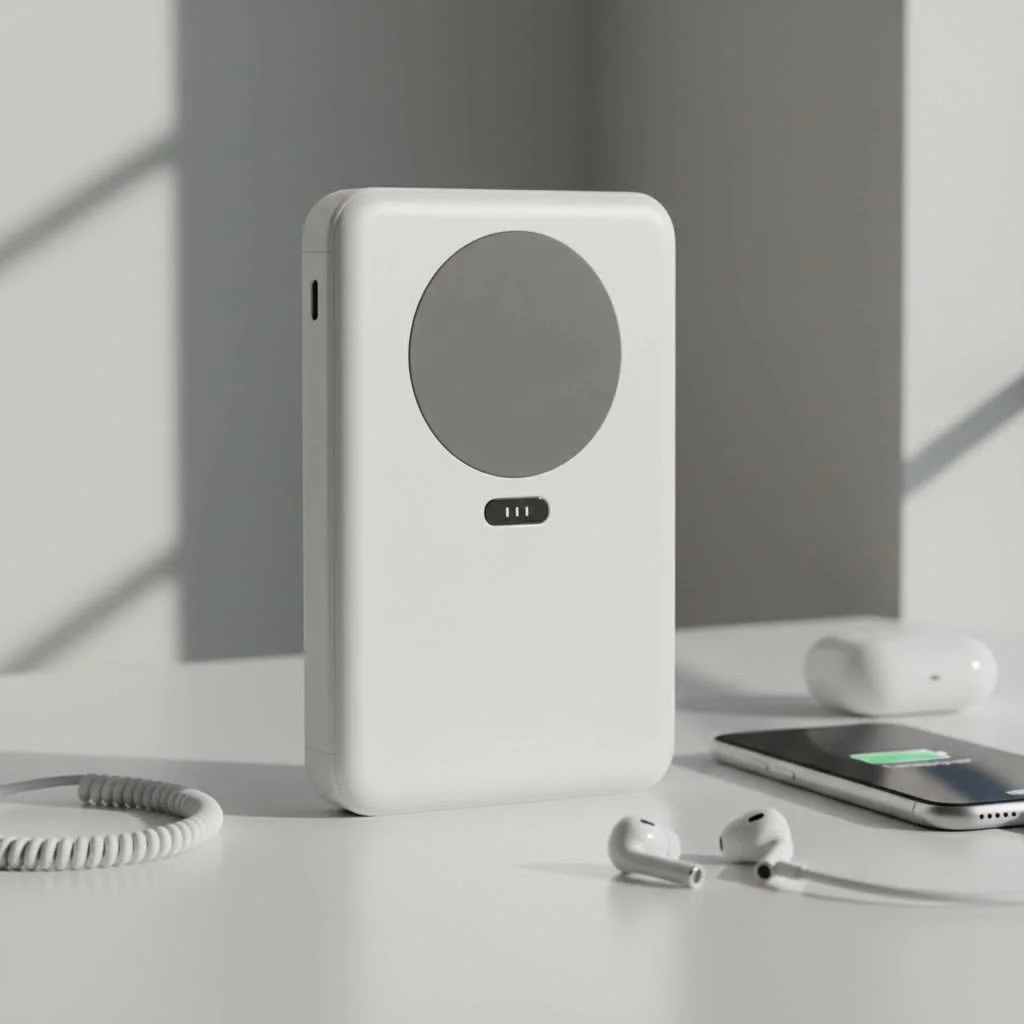 Jump starter power bank connected to a car battery