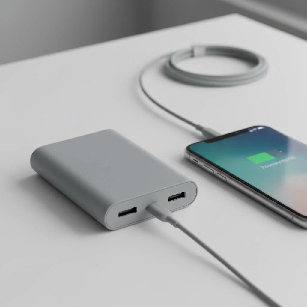 Energizer power bank charging a smartphone